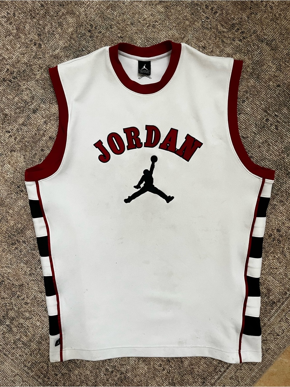 Jordan White and Red Sleeveless NBA Basketball Jersey 23 XXL